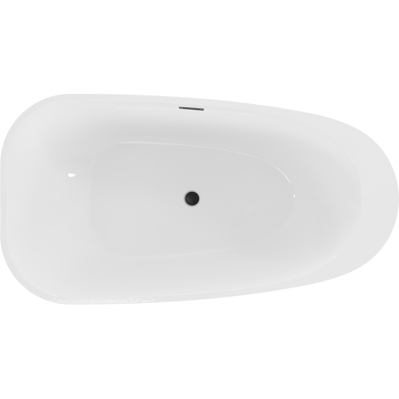 Mexen Giada bañera exenta 170 x 90 cm, blanco brillo, rebosadero negro - 52741709000-70