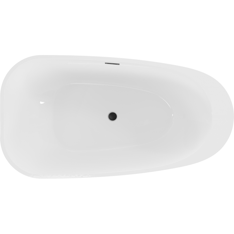 Mexen Giada freistehende Badewanne 170 x 90 cm, weiß glänzend, schwarzer Überlauf - 52741709000-70