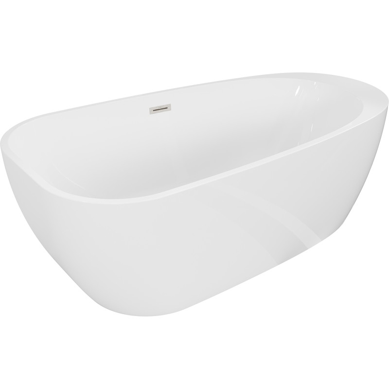Mexen Giada eraldiseisev vann 170 x 90 cm, valge läige, harjatud nikli ülevool - 52741709000-97