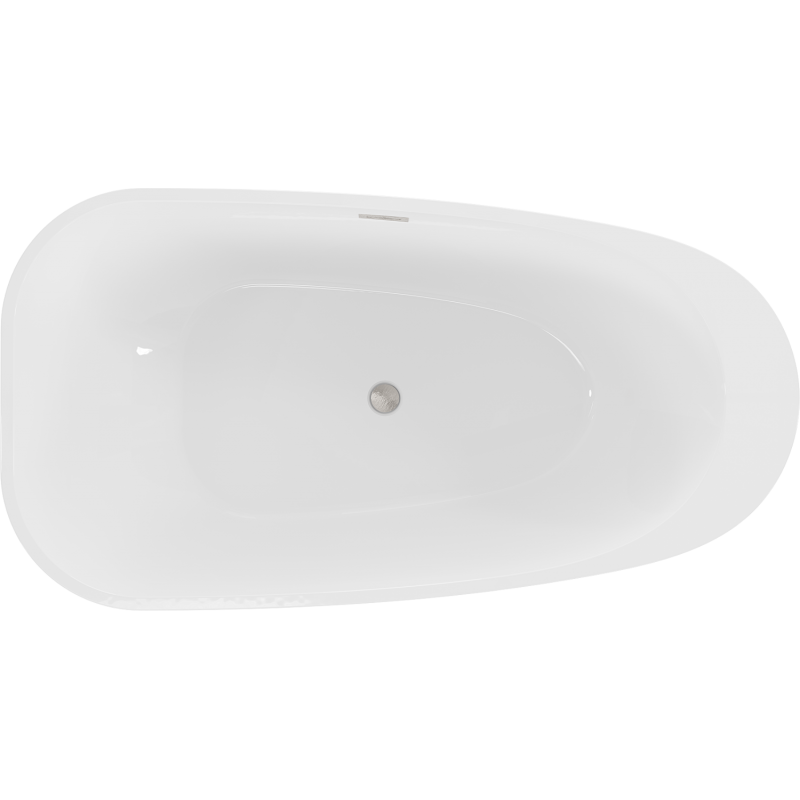 Mexen Giada banheira independente 170 x 90 cm, branco brilhante, transbordamento níquel escovado - 52741709000-97