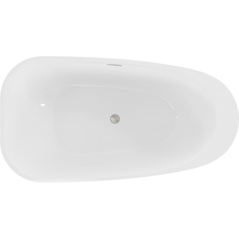 Mexen Giada freestanding bath 170 x 90 cm, white gloss, brushed nickel overflow - 52741709000-97