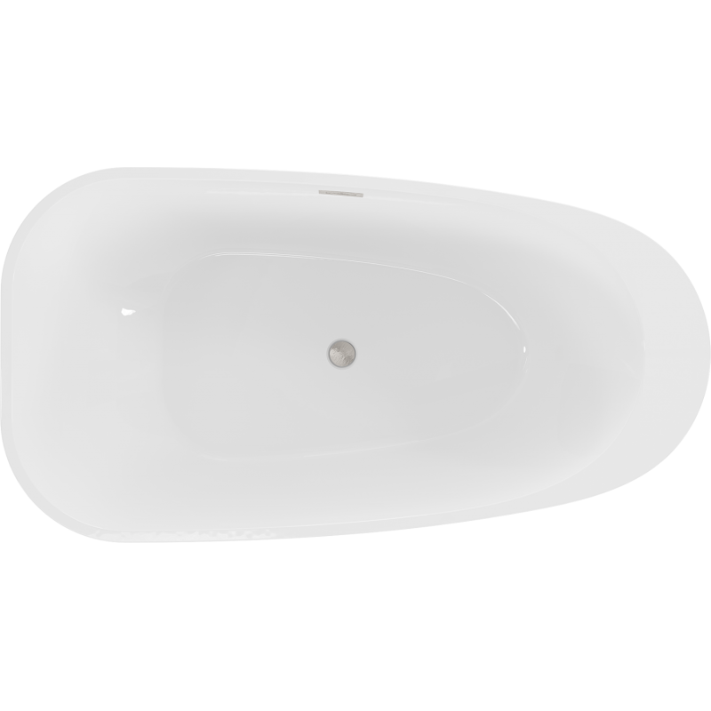 Mexen Giada freistehende Badewanne 170 x 90 cm, weiß glänzend, Überlauf gebürstetes Nickel - 52741709000-97