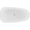 Mexen Giada freestanding bath 170 x 90 cm, white gloss, brushed nickel overflow - 52741709000-97