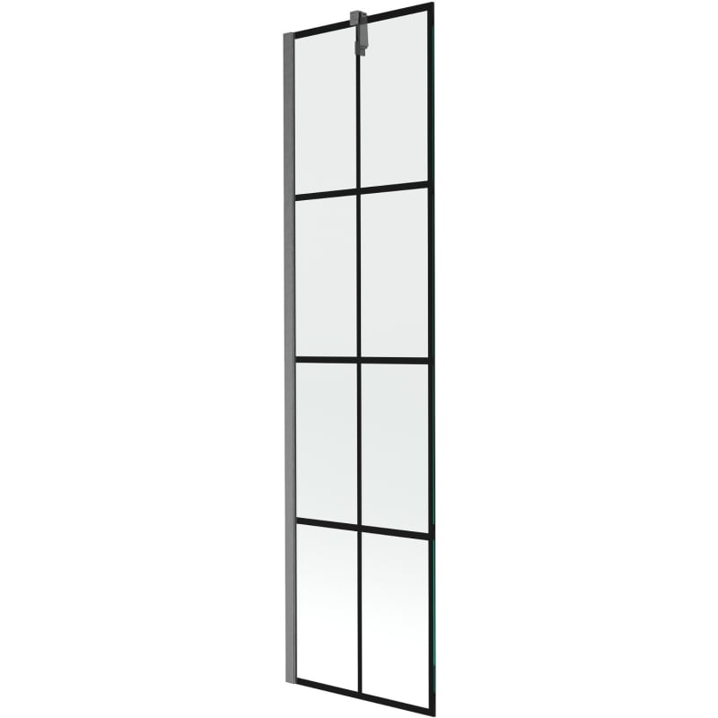 Mexen Next 1-panel bathtub screen 50 x 150 cm, black grid, brushed gun gray - 895-050-000-00-77-66