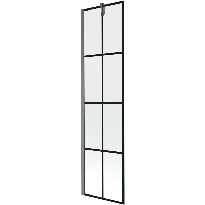 Mexen Next pare-baignoire 1-volet 50 x 150 cm, grille noire, gris canon brossé - 895-050-000-00-77-66