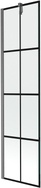 Mexen Next parawan nawannowy 1-skrzydłowy 50 x 150 cm, czarna kratka, gun gray szczotkowany - 895-050-000-00-77-66