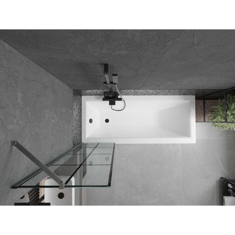 Mexen Next parawan nawannowy 1-skrzydłowy 50 x 150 cm, czarna kratka, gun gray szczotkowany - 895-050-000-00-77-66