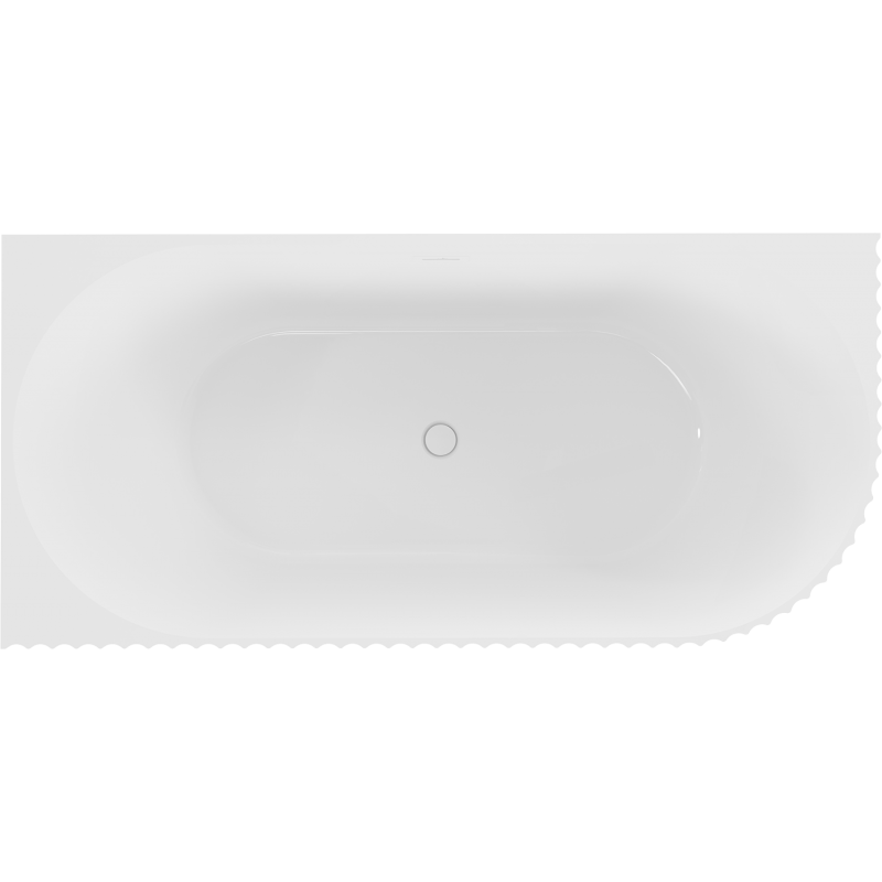 Mexen Gia baignoire autoportante d'angle rainurée gauche 150 x 75 cm, blanc brillant, trop-plein blanc - 52701507500L-20