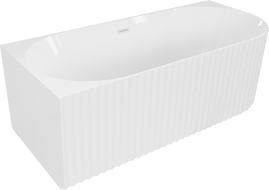 Mexen Gia vrijstaande hoekbad met ribbels links 150 x 75 cm, wit glans, witte overloop - 52701507500L-20