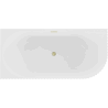 Mexen Gia freestanding corner fluted left bathtub 150 x 75 cm, white gloss, brushed gold overflow - 52701507500L-55