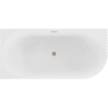 Mexen Gia freistehende Eckbadewanne geriffelt links 150 x 75 cm, weiß glänzend, Überlauf gebürstetes Kupfer - 52701507500L-65