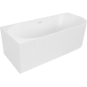 Mexen Gia free-standing corner fluted left bathtub 150 x 75 cm, white matte, white overflow - 52701507501L-20