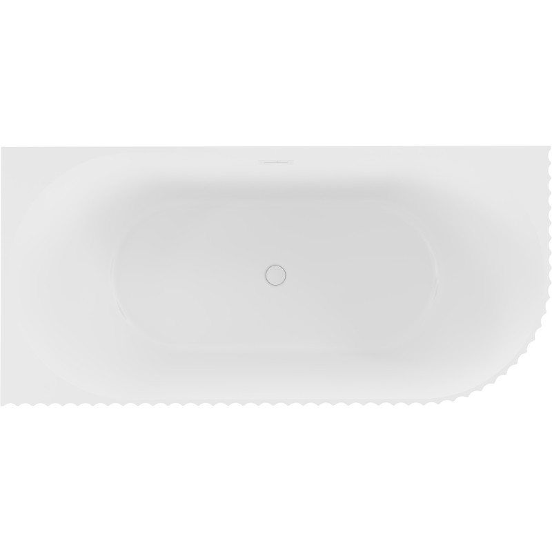 Mexen Gia baignoire autoportante d'angle cannelée gauche 150 x 75 cm, blanc mat, trop-plein blanc - 52701507501L-20