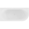 Mexen Gia freistehende Eckbadewanne geriffelt links 150 x 75 cm, weiß matt, Überlauf weiß - 52701507501L-20