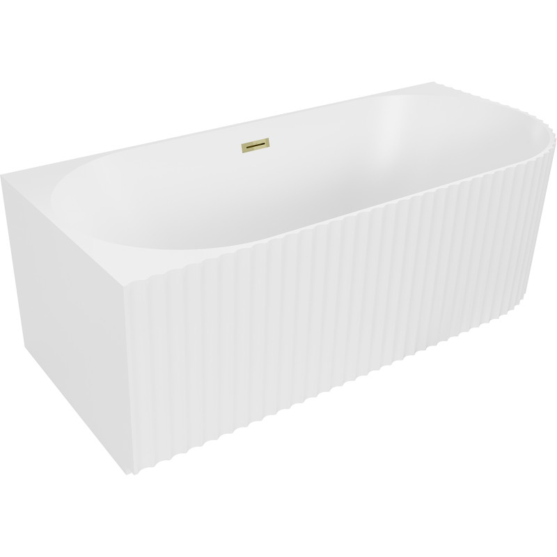 Mexen Gia eraldiseisev nurgeline ribidega vasak 150 x 75 cm, valge matt, ülevool kuldne - 52701507501L-50