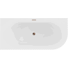 Mexen Gia baignoire autoportante d'angle rainurée gauche 150 x 75 cm, blanc mat, trop-plein or rose - 52701507501L-60