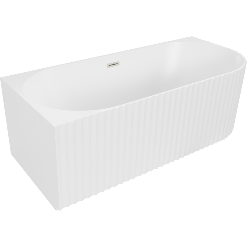 Mexen Gia vapaasti seisova kulma-amme, uritettu vasen 150 x 75 cm, valkoinen matta, harjattu nikkeliylivuoto - 52701507501L-97