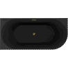 Mexen Gia freistehende Eckbadewanne gerillt links 150 x 75 cm, schwarz matt, Überlauf gold - 52701507571L-50