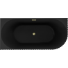 Mexen Gia freistehende Eckwanne geriffelt links 150 x 75 cm, schwarz matt, Überlauf gold gebürstet - 52701507571L-55