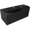 Mexen Gia freistehende, geriffelte Eckbadewanne links 150 x 75 cm, Schwarz matt, Überlauf Nickel gebürstet - 52701507571L-97