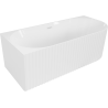 Mexen Gia freestanding corner grooved left bathtub 170 x 80 cm, white gloss, white overflow - 52701708000L-20