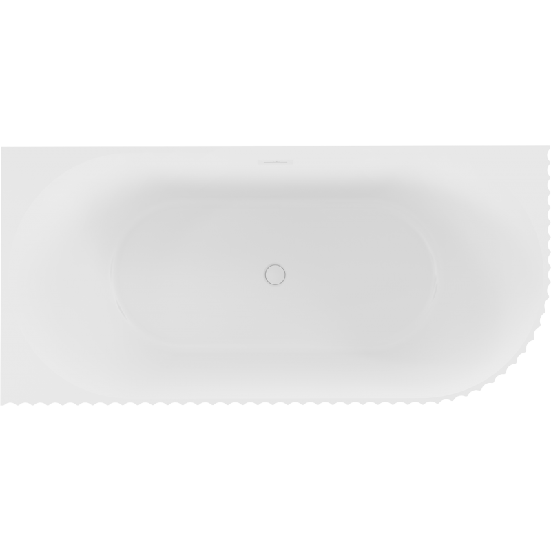 Mexen Gia free-standing corner fluted left 170 x 80 cm, white matte, white overflow - 52701708001L-20