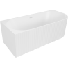 Mexen Gia freistehende Eckbadewanne geriffelt links 170 x 80 cm, weiß matt, Überlauf weiß - 52701708001L-20
