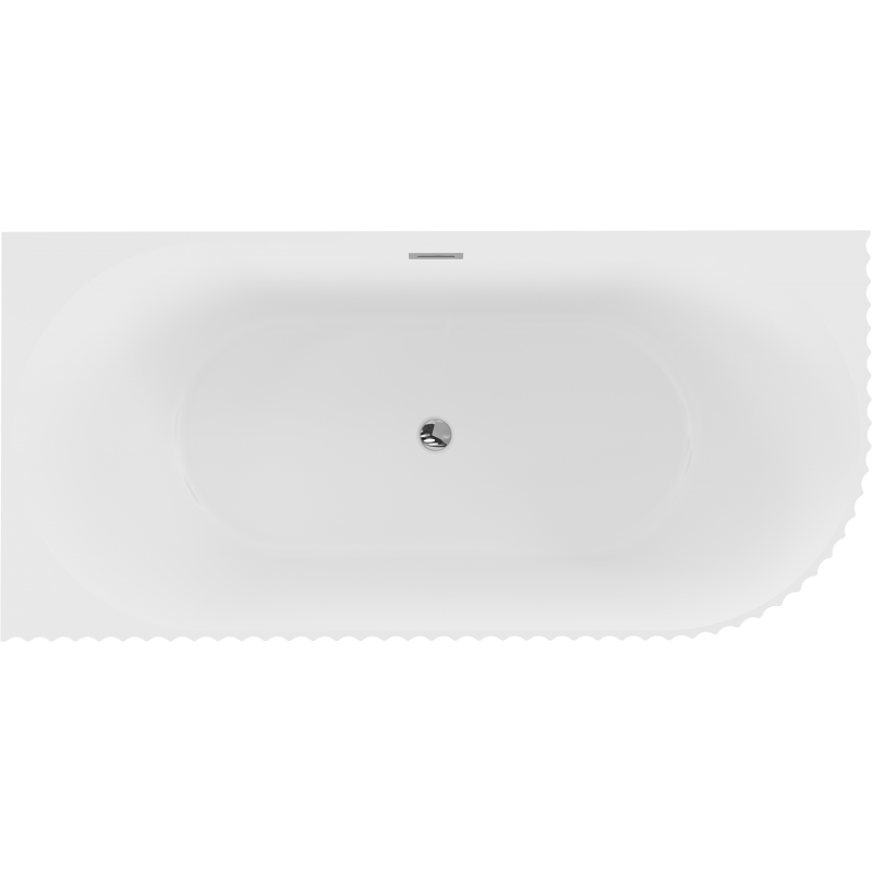 Mexen Gia bañera exenta de esquina estriada izquierda 170 x 80 cm, blanco mate, rebosadero cromo - 52701708001L-01