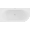 Mexen Gia freistehende Eckbadewanne links geriffelt 170 x 80 cm, weiß matt, Überlauf Chrom - 52701708001L-01