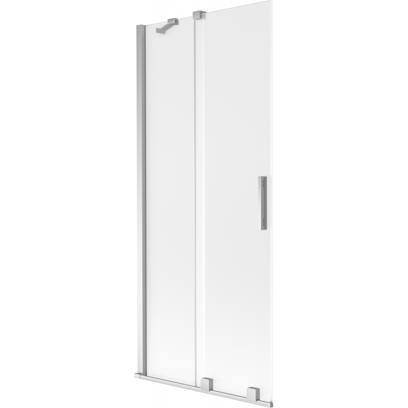 Mexen Velar Badewannenabtrennung 2-flügelig verschiebbar 80 x 150 cm, mattiert, chrom - 896-080-000-31-01