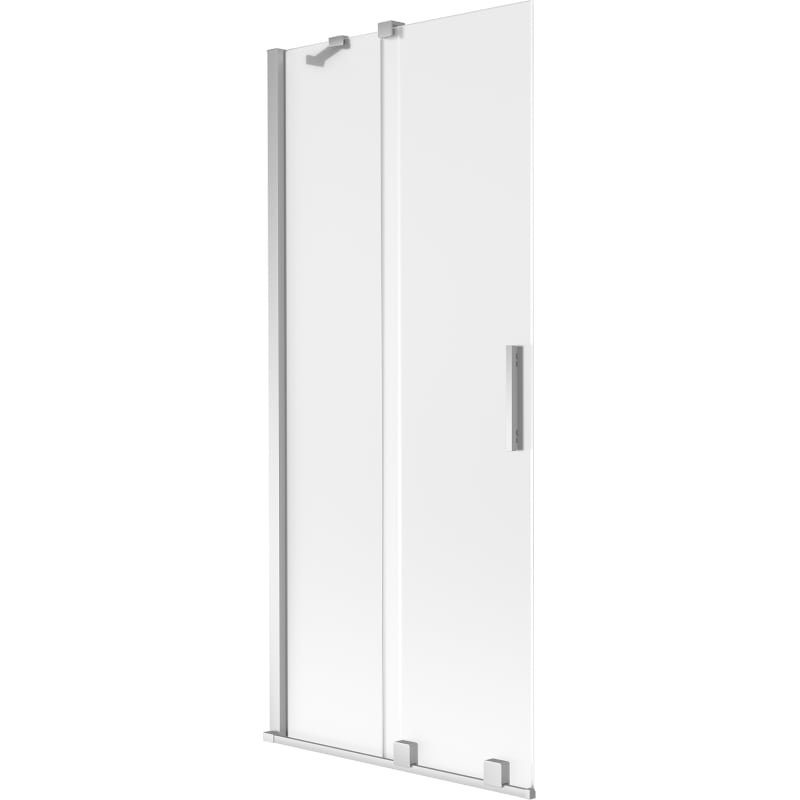 Mexen Velar vannavana paravan 2-osaline liuglev 80 x 150 cm, härmatis, kroom - 896-080-000-31-01