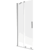 Mexen Velar vannavana paravan 2-osaline liuglev 80 x 150 cm, härmatis, kroom - 896-080-000-31-01