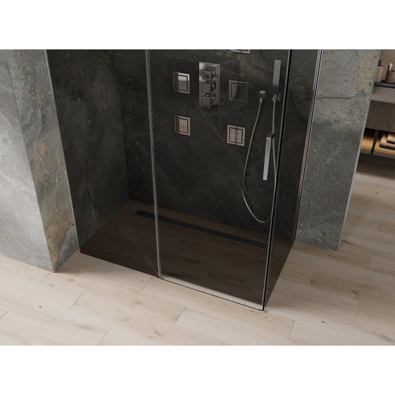 Mexen Omega 160 x 80 cm schuifdouchecabine, grafiet, chroom - 825-160-080-01-40
