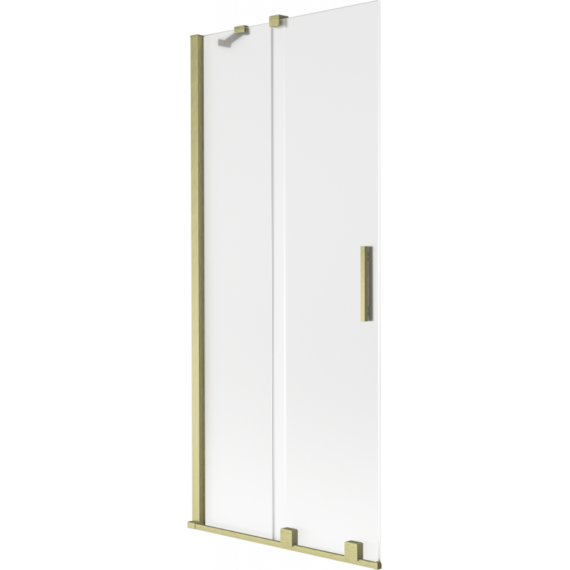 Mexen Velar parawan nawannowy 2-skrzydłowy rozsuwany 80 x 150 cm, szron, złoty szczotkowany - 896-080-000-31-55