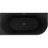 Mexen Gia vasca da bagno freestanding angolare scanalata sinistra 170 x 80 cm, nero opaco, scarico oro - 52701708071L-50