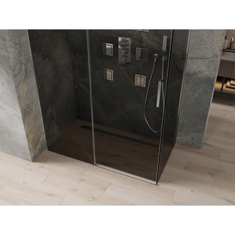 Mexen Omega klizna za tuš s kliznim vratima 160 x 90 cm, grafit, krom - 825-160-090-01-40