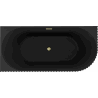 Mexen Gia freistehende, geriffelte Eckwanne links 170 x 80 cm, schwarz matt, Überlauf golden gebürstet - 52701708071L-55