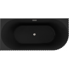 Mexen Gia free-standing corner fluted left bathtub 170 x 80 cm, black matte, brushed nickel overflow - 52701708071L-97