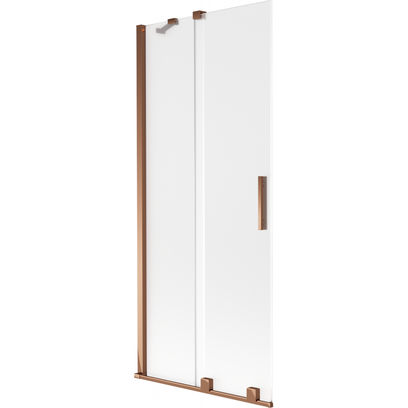 Mexen Velar paroi de baignoire extensible à 2 battants 80 x 150 cm, givré, or rose - 896-080-000-31-60