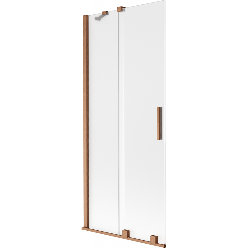 Mexen Velar parawan nawannowy 2-skrzydłowy rozsuwany 80 x 150 cm, szron, miedź szczotkowana - 896-080-000-31-65