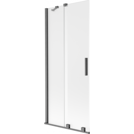 Mexen Velar 80 x 150 cm, huurrettu, gun Gray -harjattu, kaksiosainen liukuva suihkuseinä - 896-080-000-31-66