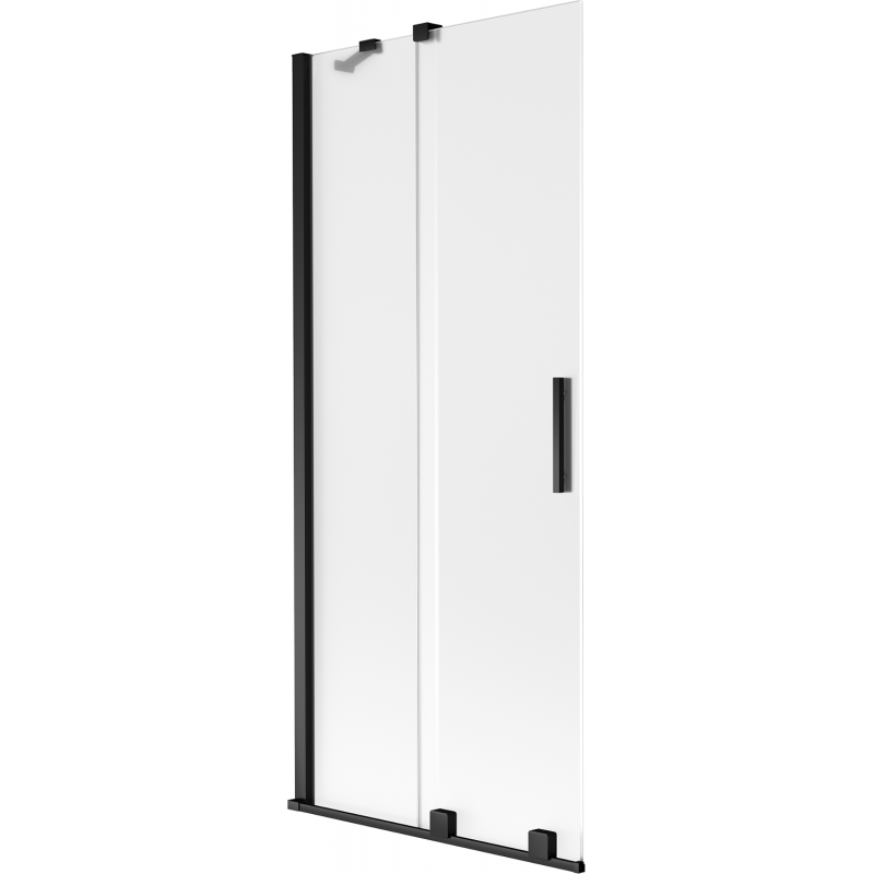 Mexen Velar 2-panel sliding bath screen 80 x 150 cm, frosted, black - 896-080-000-31-70