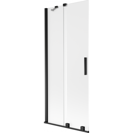 Mexen Velar paravento per vasca da bagno a 2 ante scorrevole 80 x 150 cm, brina, nero - 896-080-000-31-70