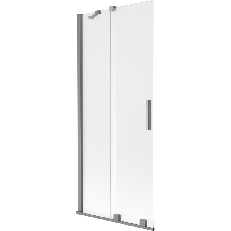 Mexen Velar klizni paravan za kadu s 2 krila, klizni, 80 x 150 cm, matirano staklo, pištoljski metal - 896-080-000-31-95
