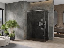 Mexen Omega cabine de douche coulissante 160 x 90 cm, graphite, chrome - 825-160-090-01-40