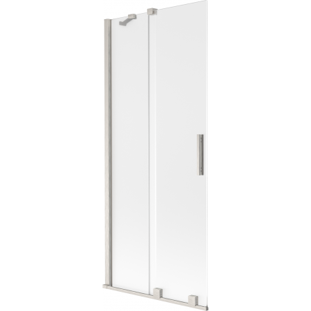 Mexen Velar tvådelad duschvägg som kan skjutas 80 x 150 cm, frostad, borstad nickel - 896-080-000-31-97