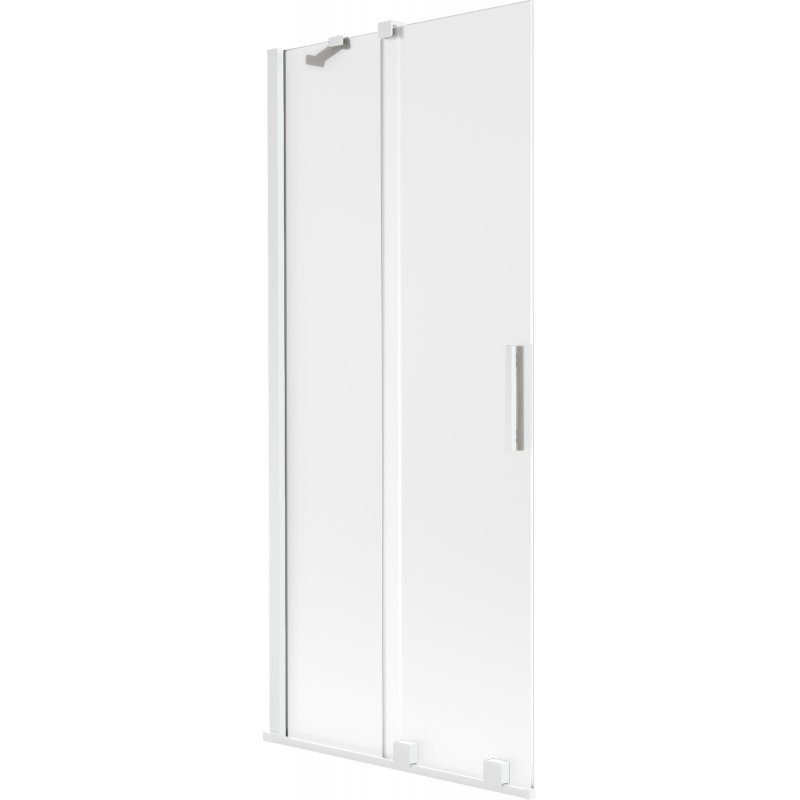 Mexen Velar parawan nawannowy 2-skrzydłowy rozsuwany 85 x 150 cm, szron, biały - 896-085-000-31-20