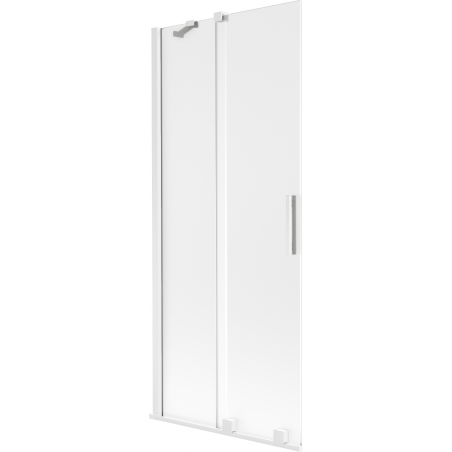 Mexen Velar Duschwand für die Badewanne 2-flügelig, schiebbar 85 x 150 cm, Eisoptik, weiß - 896-085-000-31-20