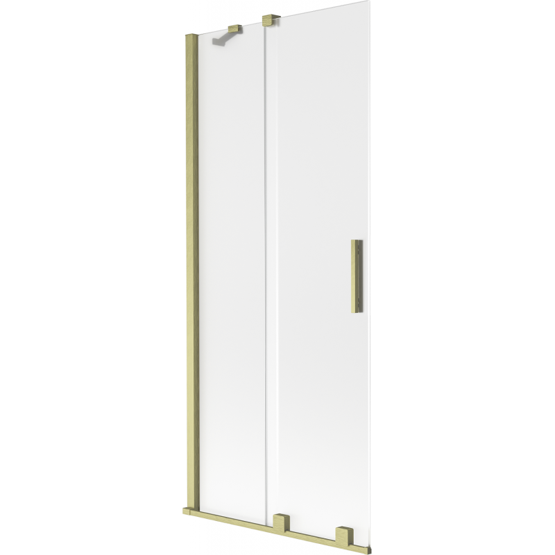 Mexen Velar parawan nawannowy 2-skrzydłowy rozsuwany 85 x 150 cm, szron, złoty szczotkowany - 896-085-000-31-55