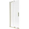 Mexen Velar 2-flügelige, verschiebbare Badewannenwand 85 x 150 cm, mattiert, gebürstet gold - 896-085-000-31-55